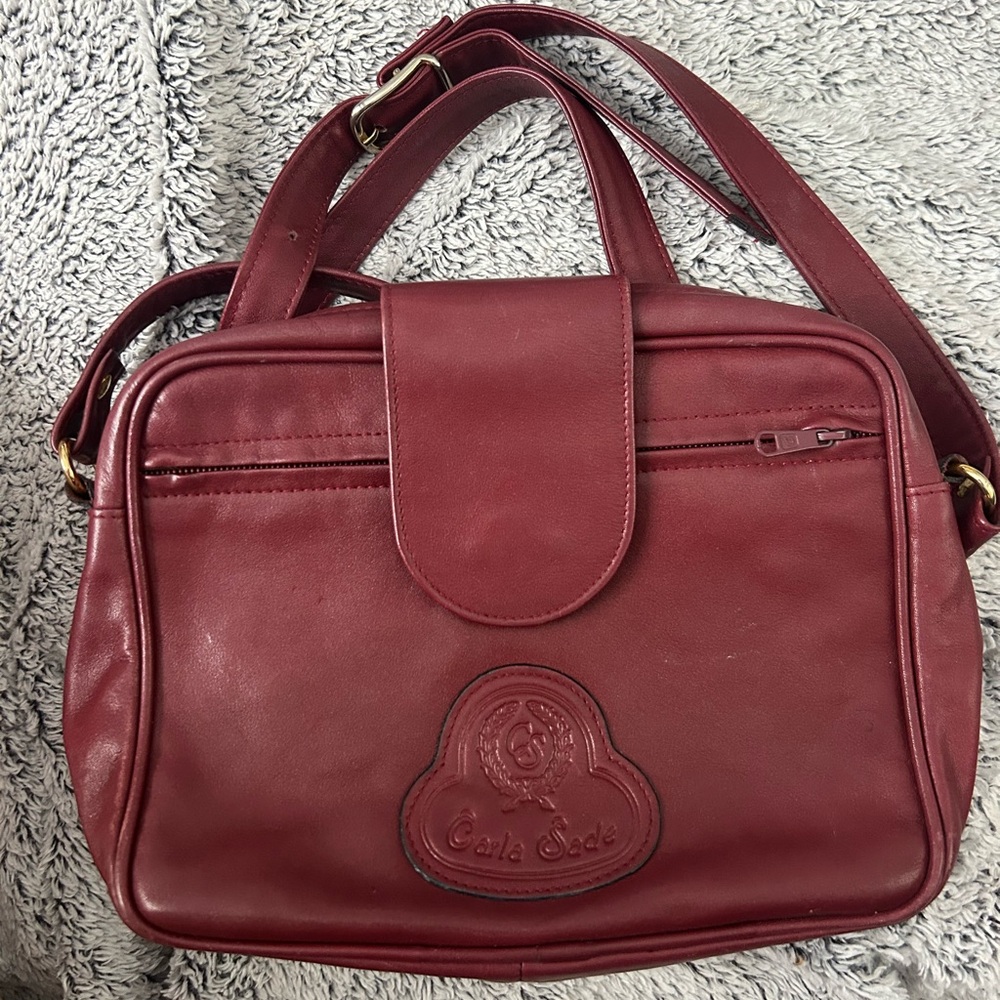 Carla Sade vintage Women's Burgundy Crossbody Bag
